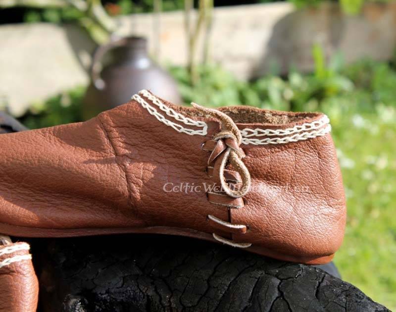 Normanda zapatos, 1150-1350, marrón 