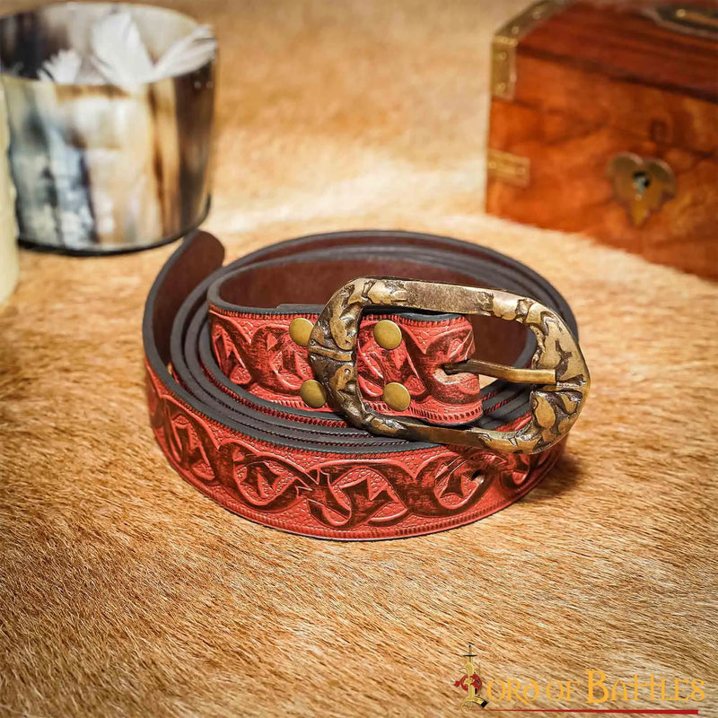 Leren riem Tinuviel, rood