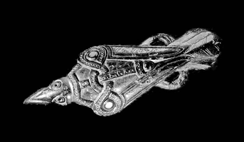 Fibula ptaków Uppåkra, brązowy 