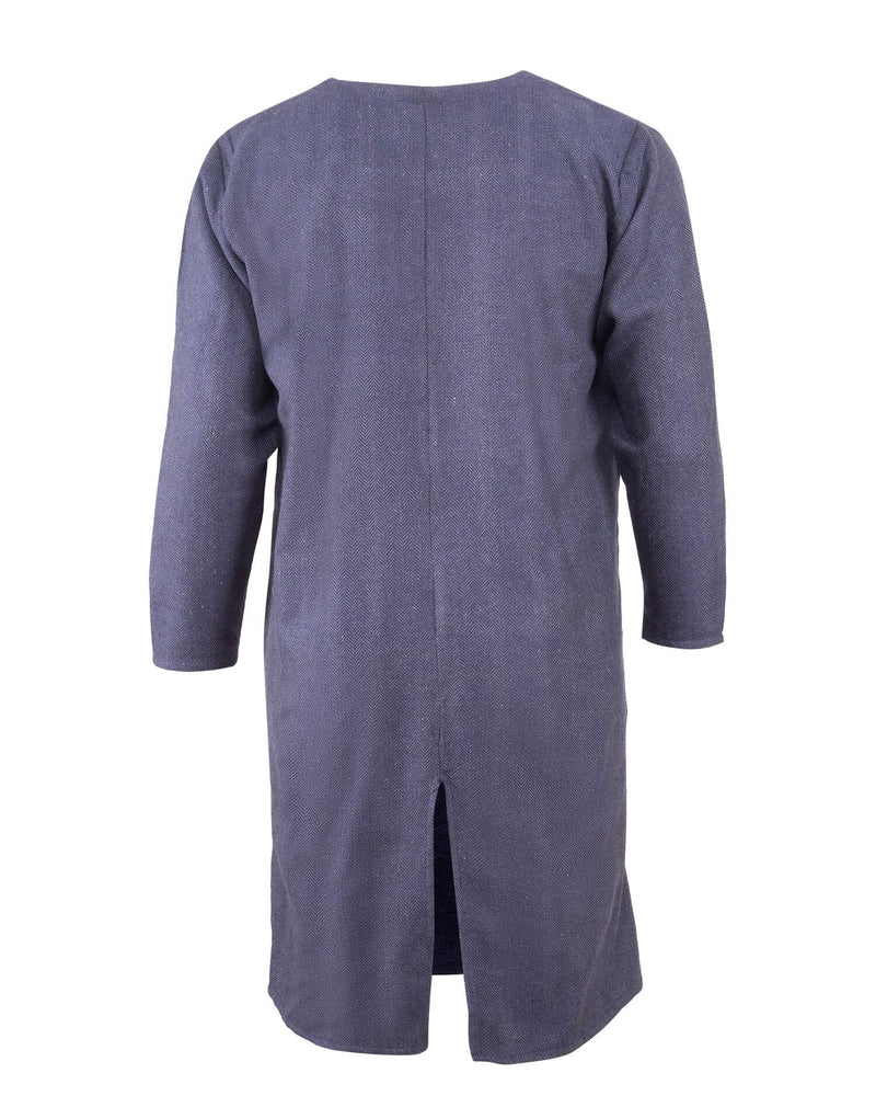 Medieval tunic Sigeric, herringbone pattern, blue