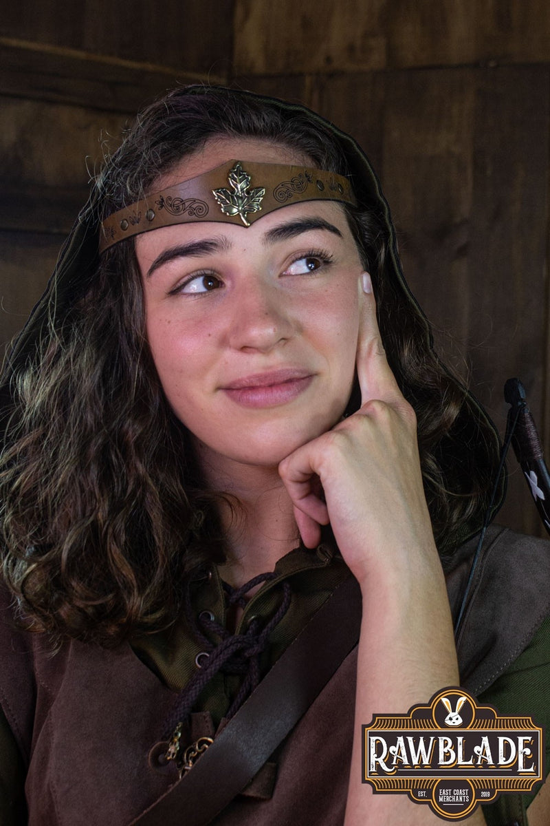 Lassel-Stirnband, Leder, braun 