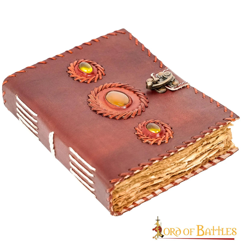 Diario in pelle con pietre 