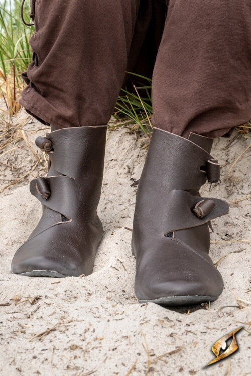 Viking schoenen Jorvik met rubber zool, bruin