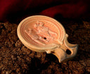 Romeinse olielamp gladiator Decirivs - Baebivs