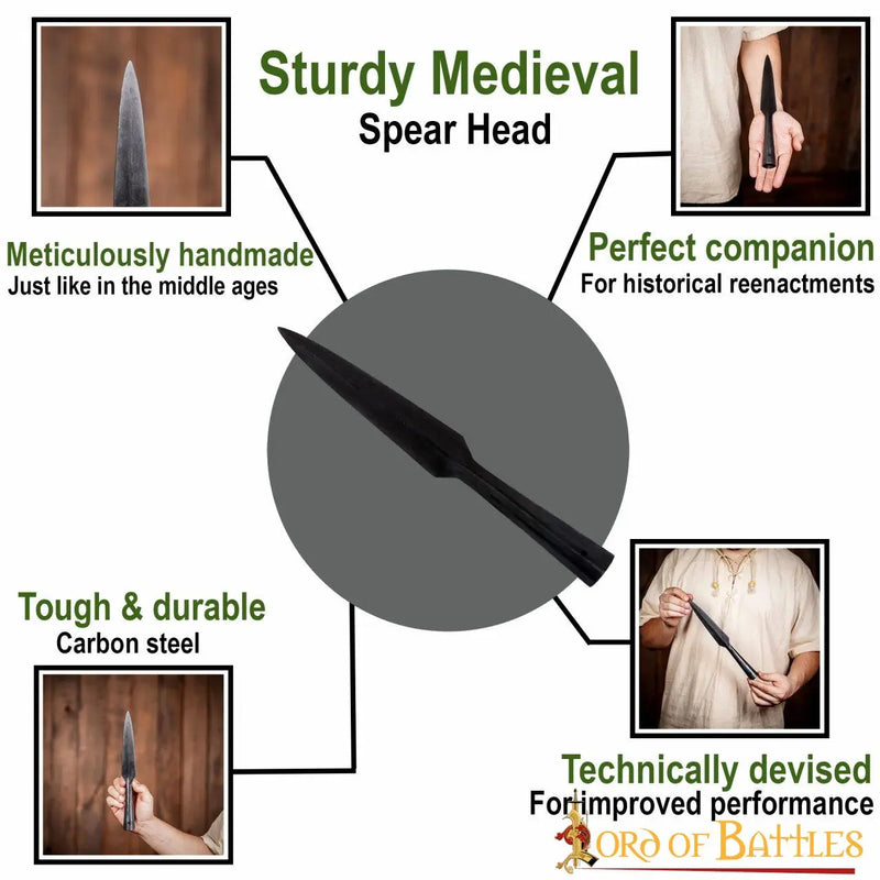 Vroeg-Middeleeuwse speerpunt met schouders, gebronsd, semi-scherp