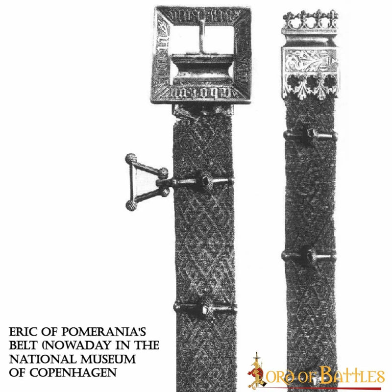 Medievale cintura Erik di Pomerania, nero, 130 cm 