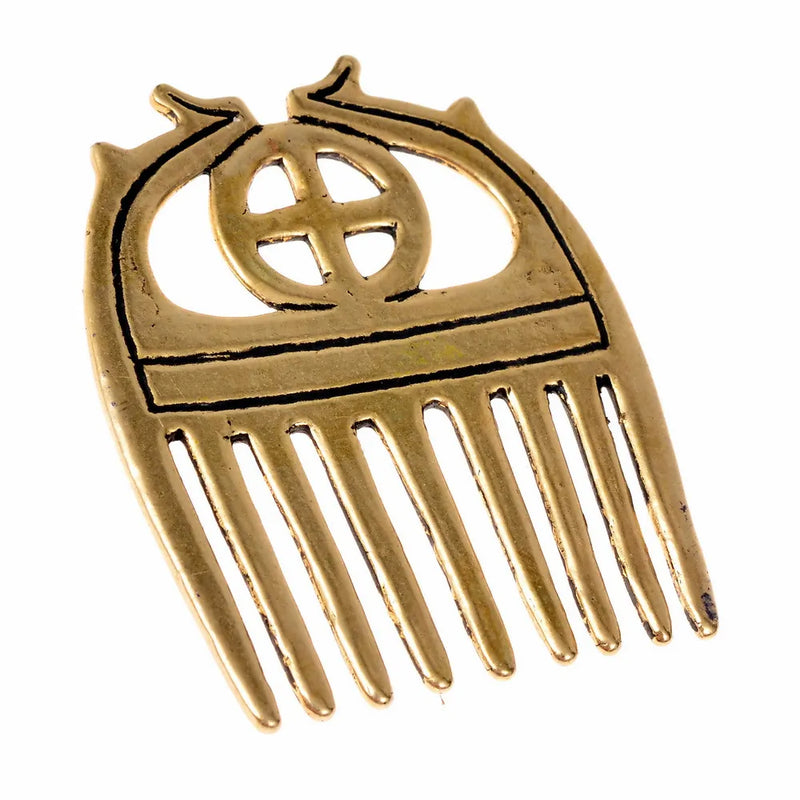 Bronze Age comb with sunwheel, bronze