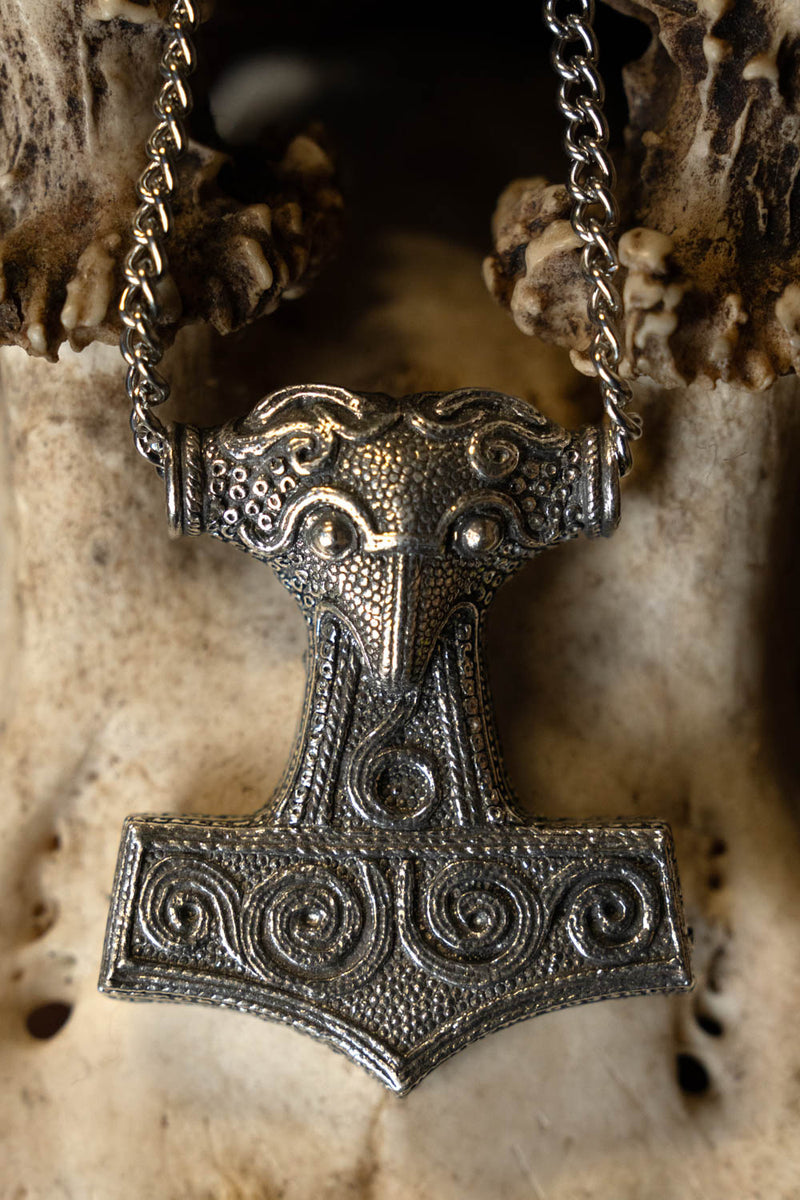 Skåne Marteau de Thor avec chaîne, étain 