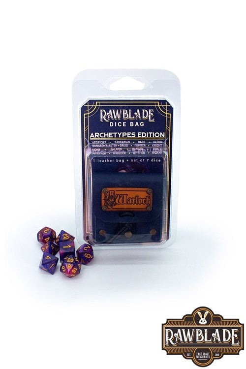 Dice bag met set dobbelstenen Warlock