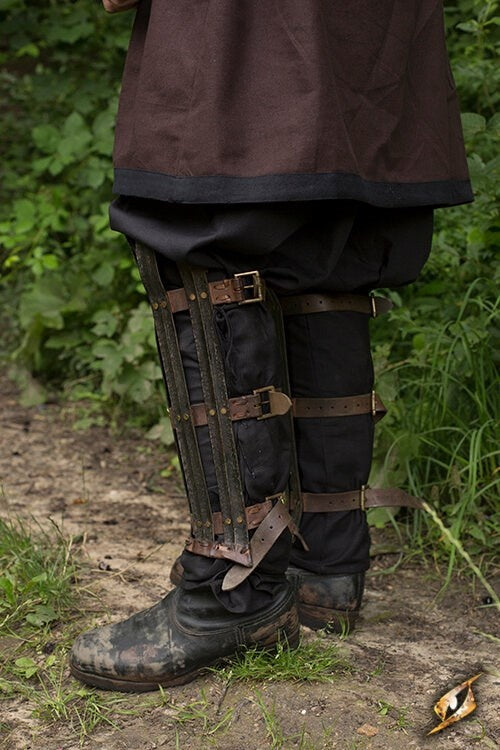 Vichingo protezione per le gambe, brunito, 1 mm 