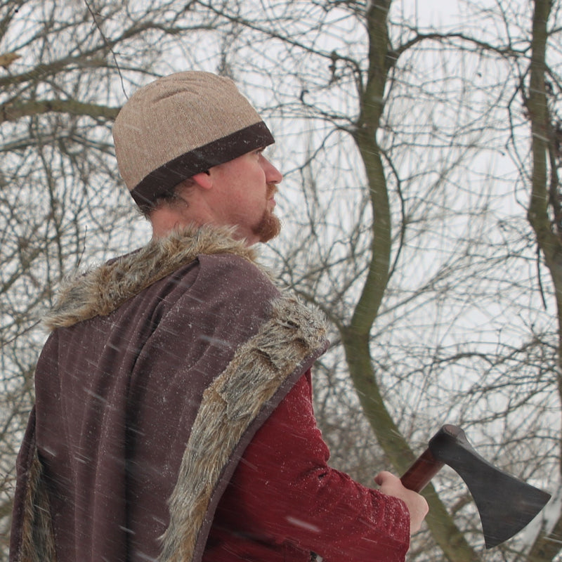 Motivo a spina di pesce Birkamuts, marrone 