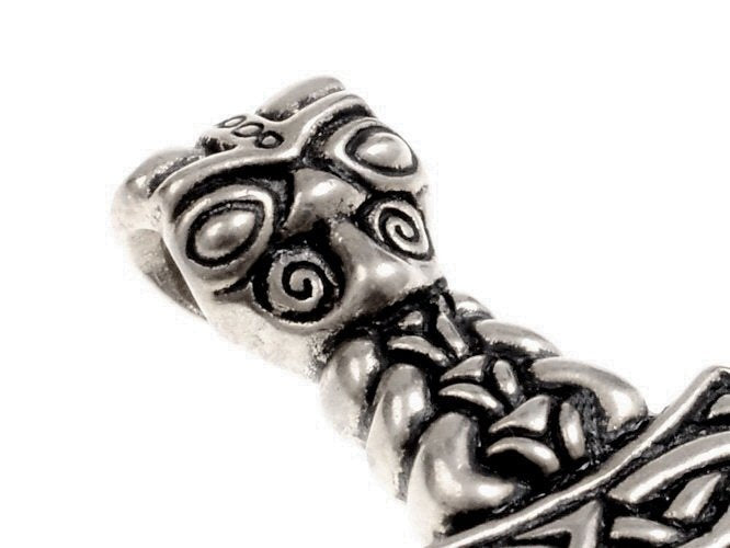 Thorshamer met wolvenkop, brons