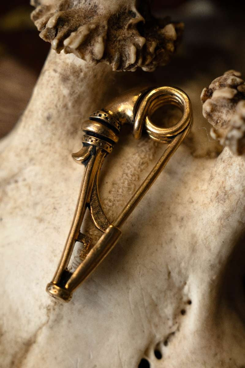 Keltische broche, Birdlip type, 1e eeuw n.Chr, brons