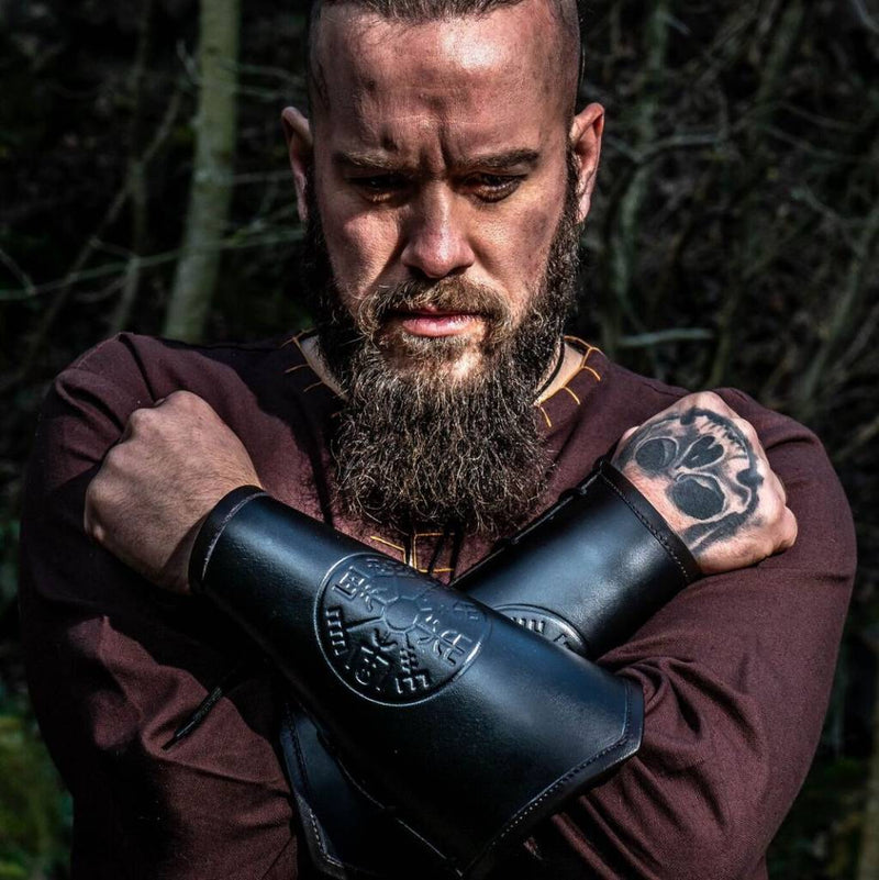 Vegvisir Lederarmschienen, Armschienen, schwarz 