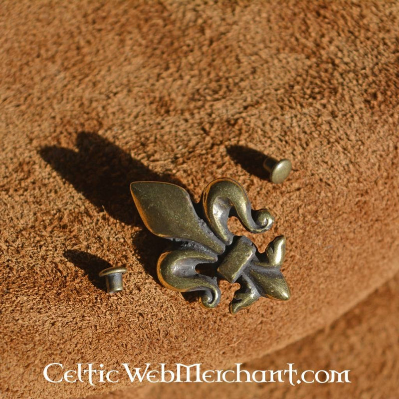 Fleur-de-lys adorno del cinturón (juego de 5 piezas), bronce plateado 