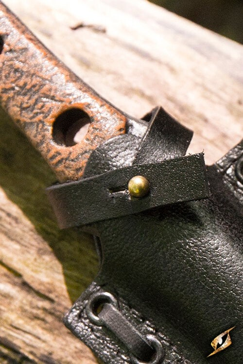 LARP throwing/thrust knife with holder, black