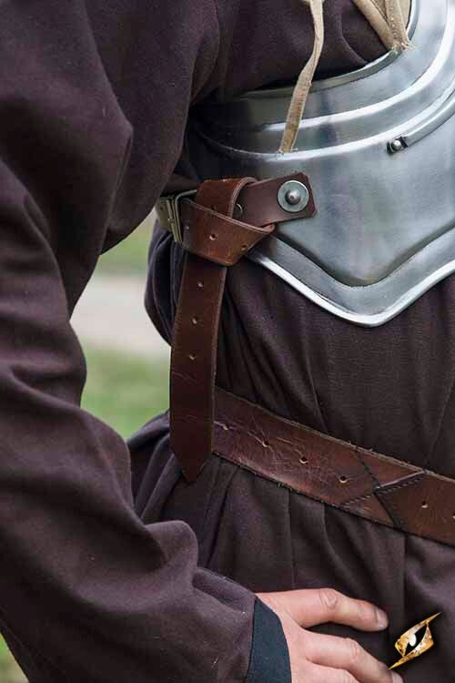 Merc staal-leren borstpantser L/XL, 1 mm