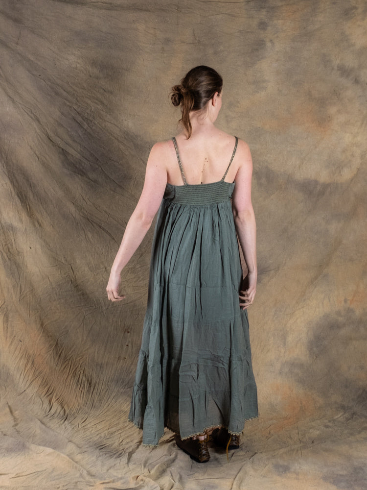 Godinnen Jurk Athena, natuurgroen