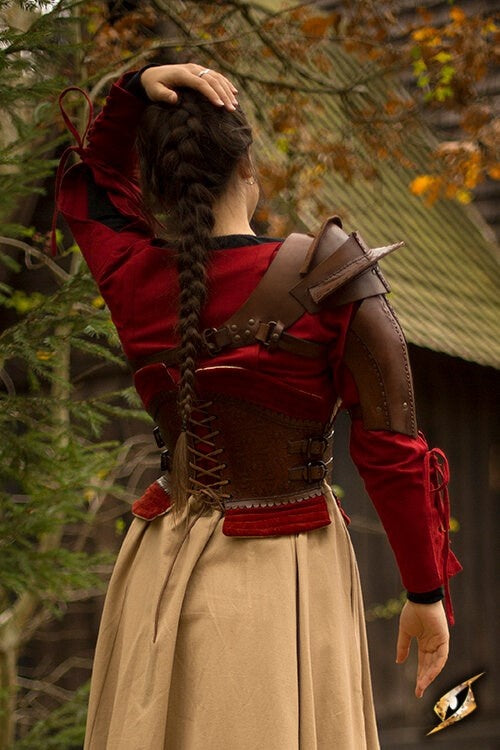 Cuero hombreras, marrón 