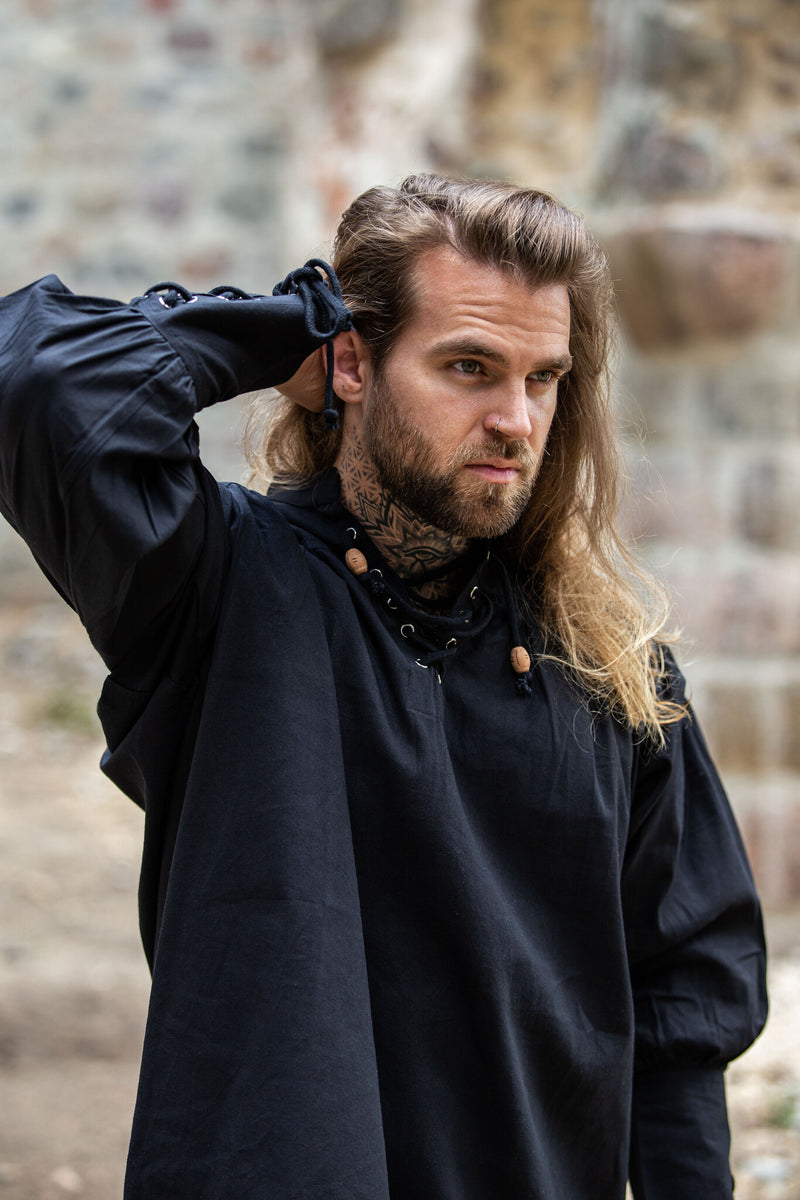 Chemise médiévale Bernard, noir 