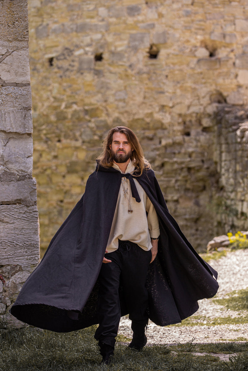 Medeltida dölja Karen svart, ullblandning 