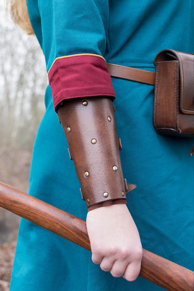 (Vroeg) Middeleeuwse jurk Gesine, blauwgroen-rood