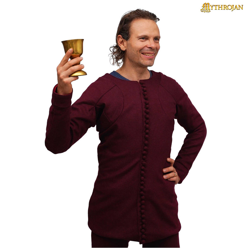 14de eeuwse pourpoint Charles de Blois, wol, dieprood