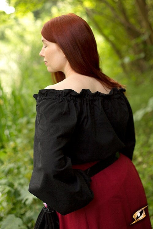 Koszula piracka Reid, czarny 