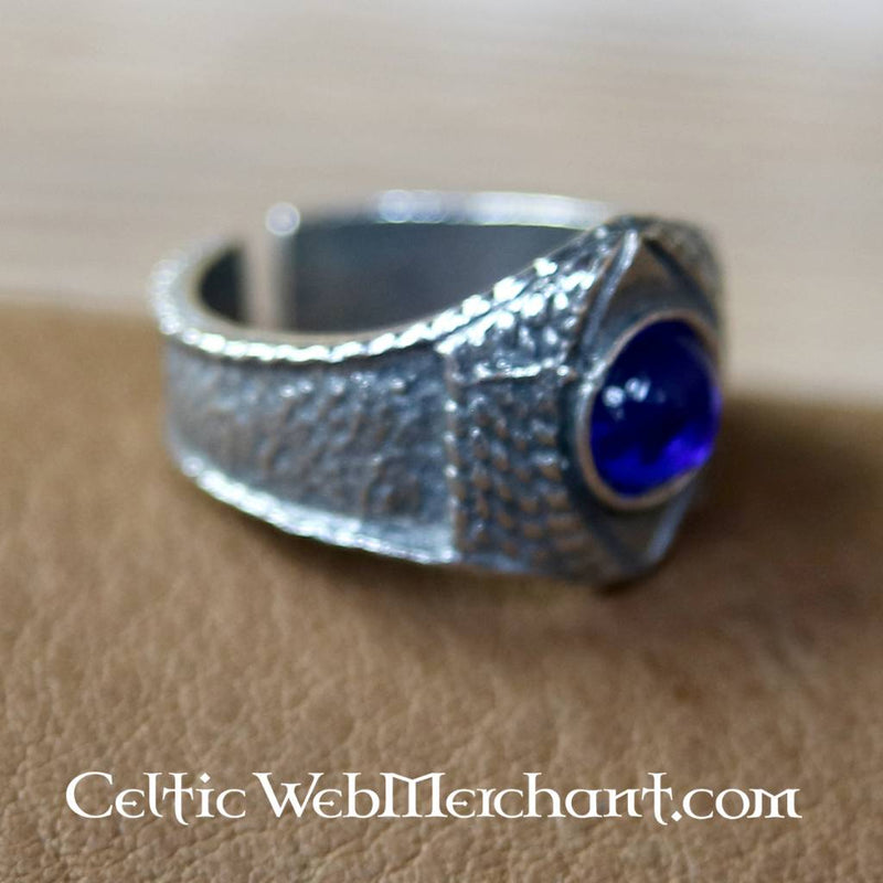 Medieval ring, blue, pewter
