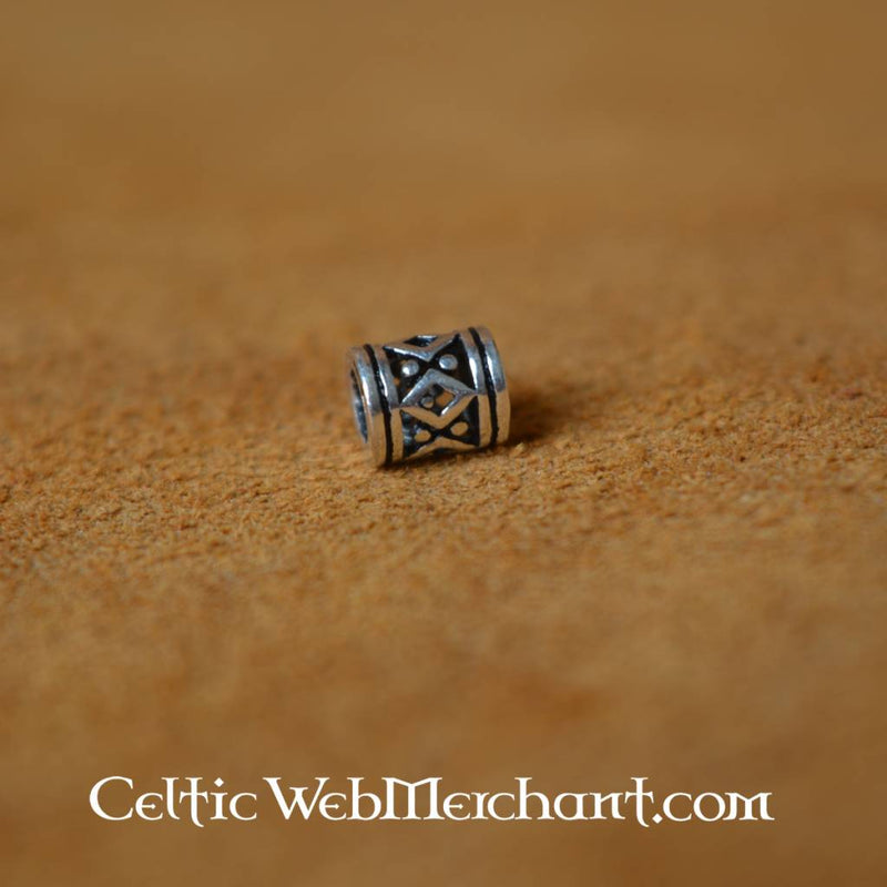 Vikingbaardkraal met ruitmotief, sterling zilver