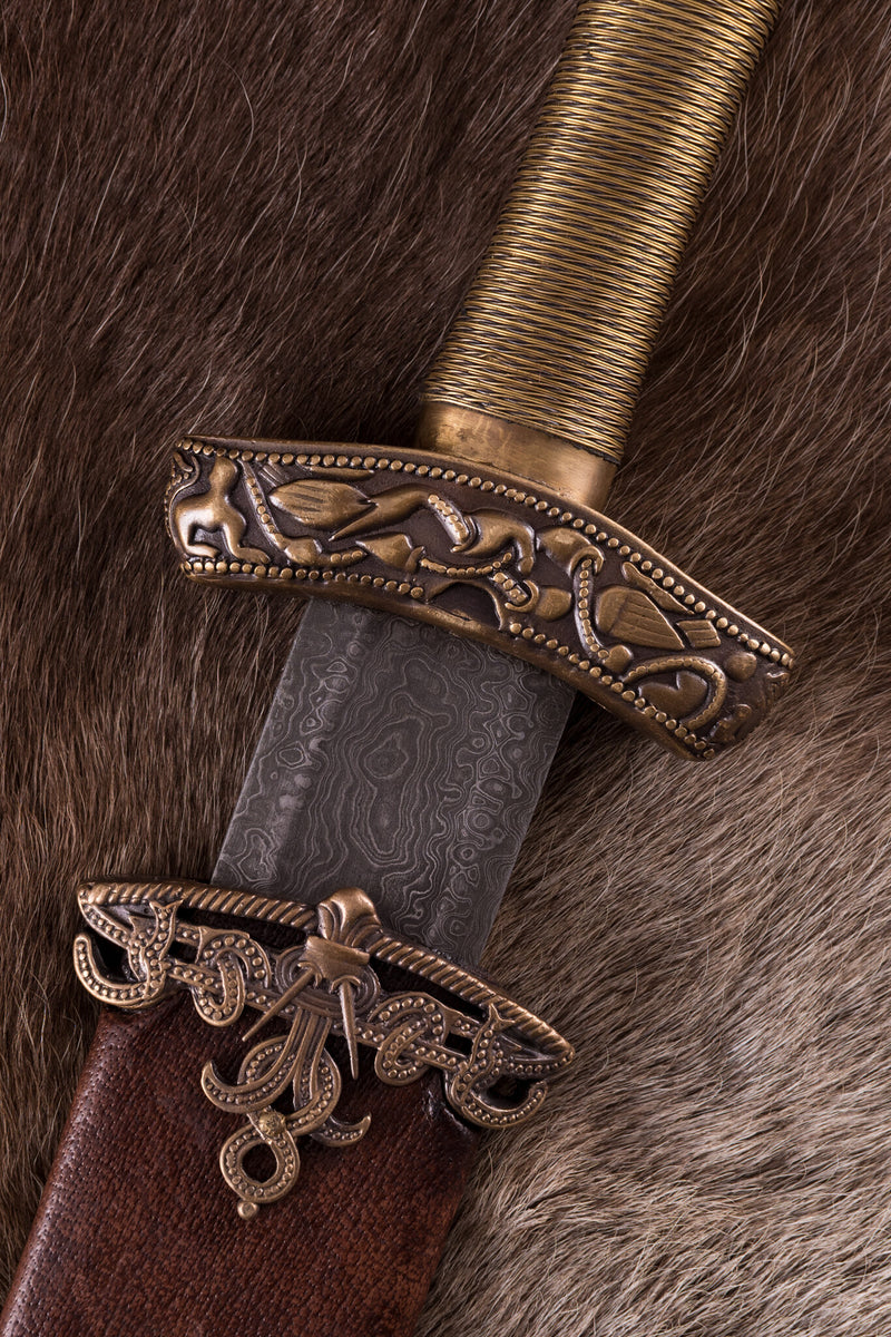 Viking sword Dybek damast, semi-sharp