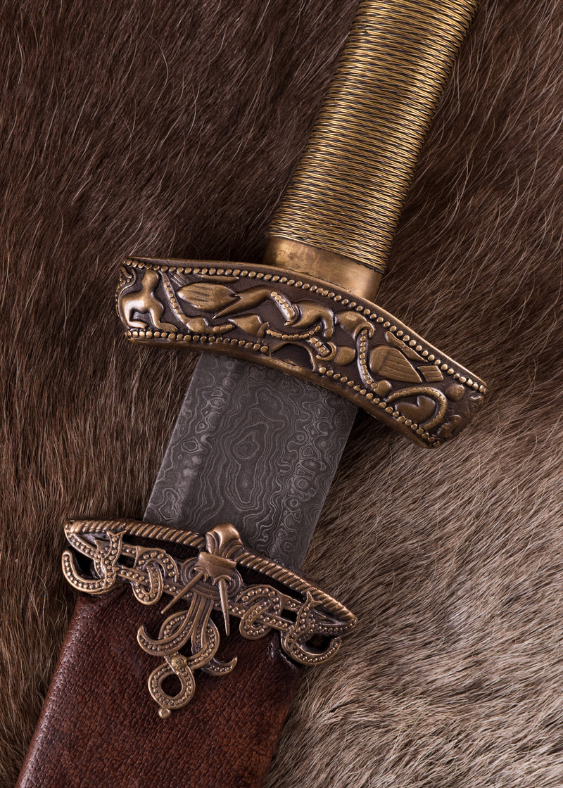 Viking zwaard Dybek damascus, semi-scherp