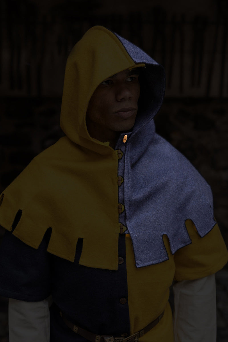 Chaperon Dangereux, liens, mélange de laine, bleu 