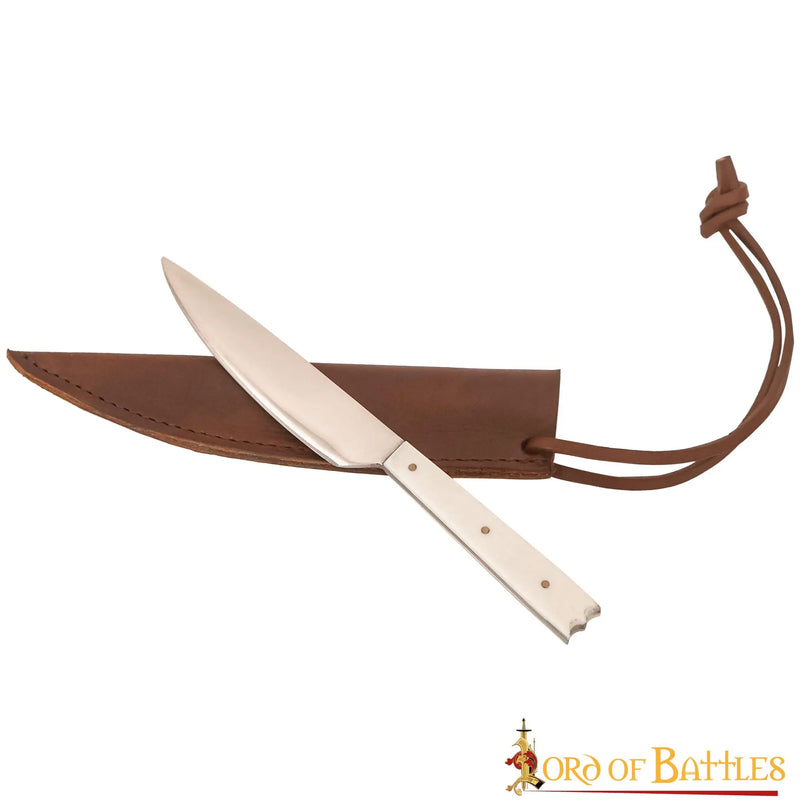 Couteau de table du XVe siècle avec manche en os, inoxydable acier 