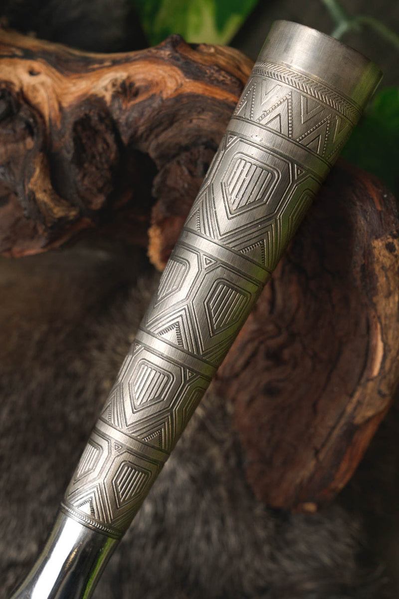 Gedecoreerde Viking werpspeerpunt, semi-scherp