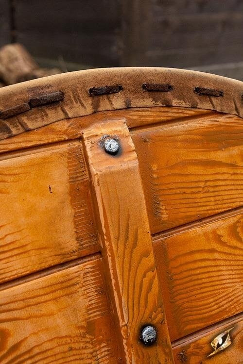 GRV scudo Thegn, bianco-legna, 70 cm 