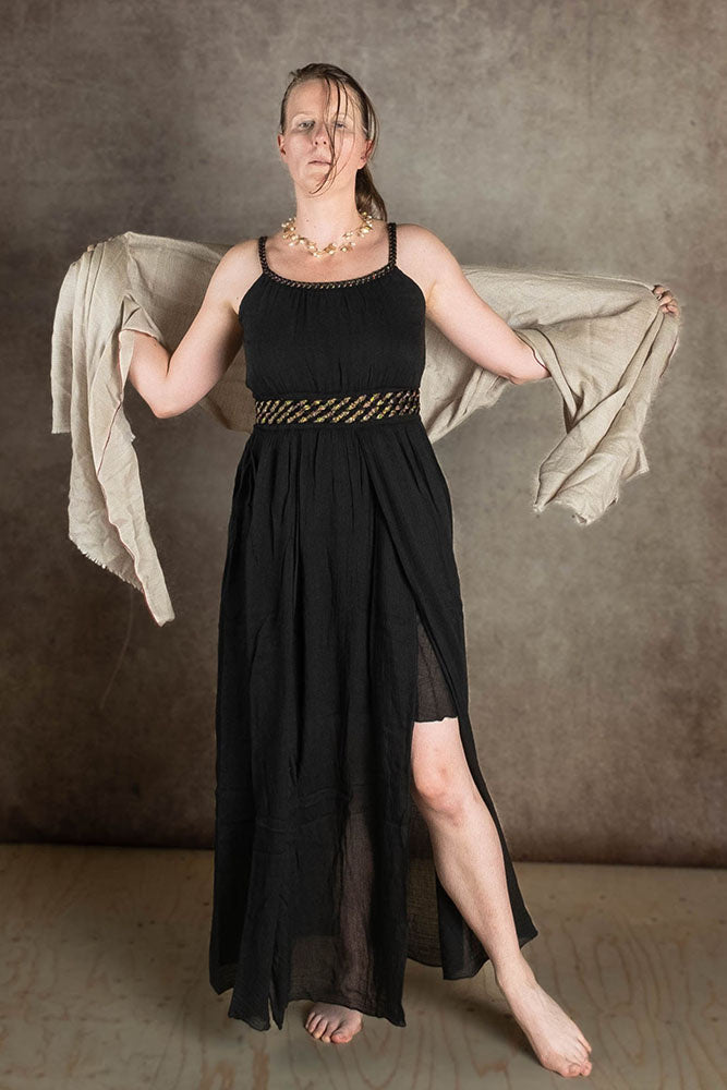 Godinnen jurk Thetis, zwart