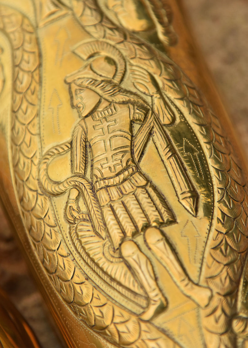 Praetoriaanse Garde scheenbeschermers, ocrae, messing, 1-1.2 mm