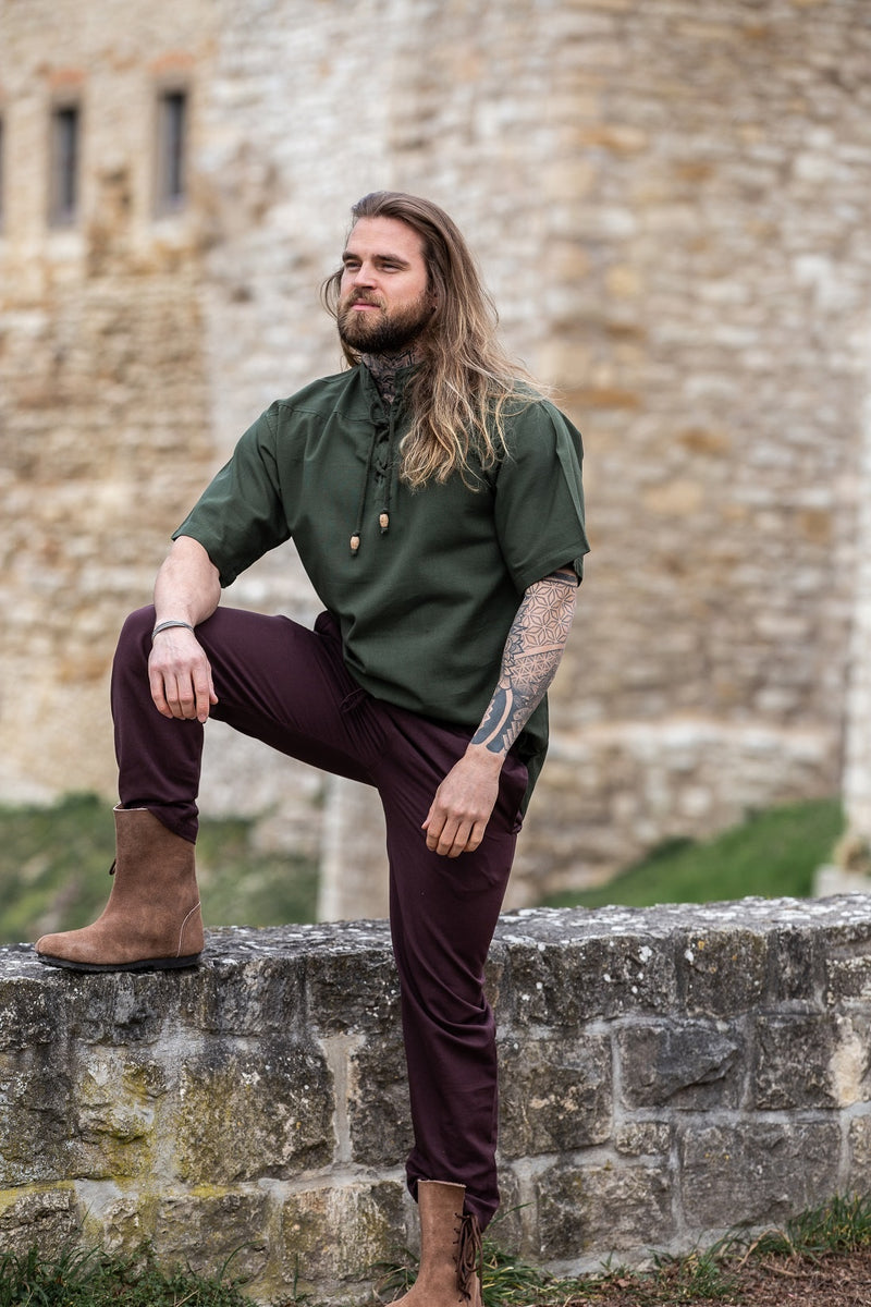 Middeleeuws hemd met korte mouwen, groen