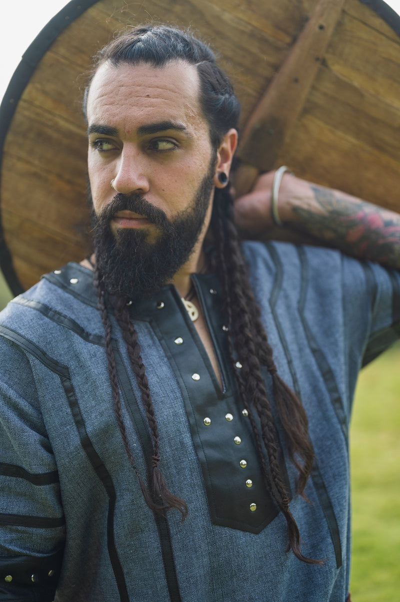 Viking tuniek Rollo, blauw-grijs