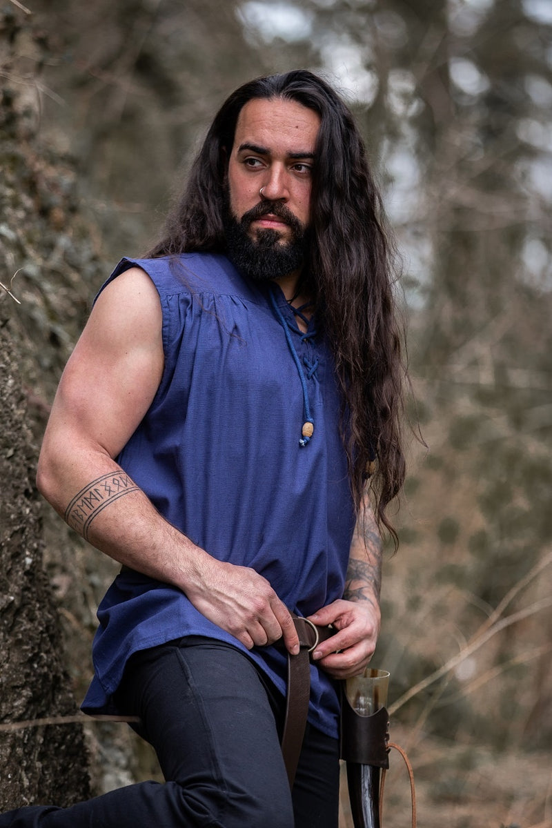 Chemise médiévale Louis, bleu 