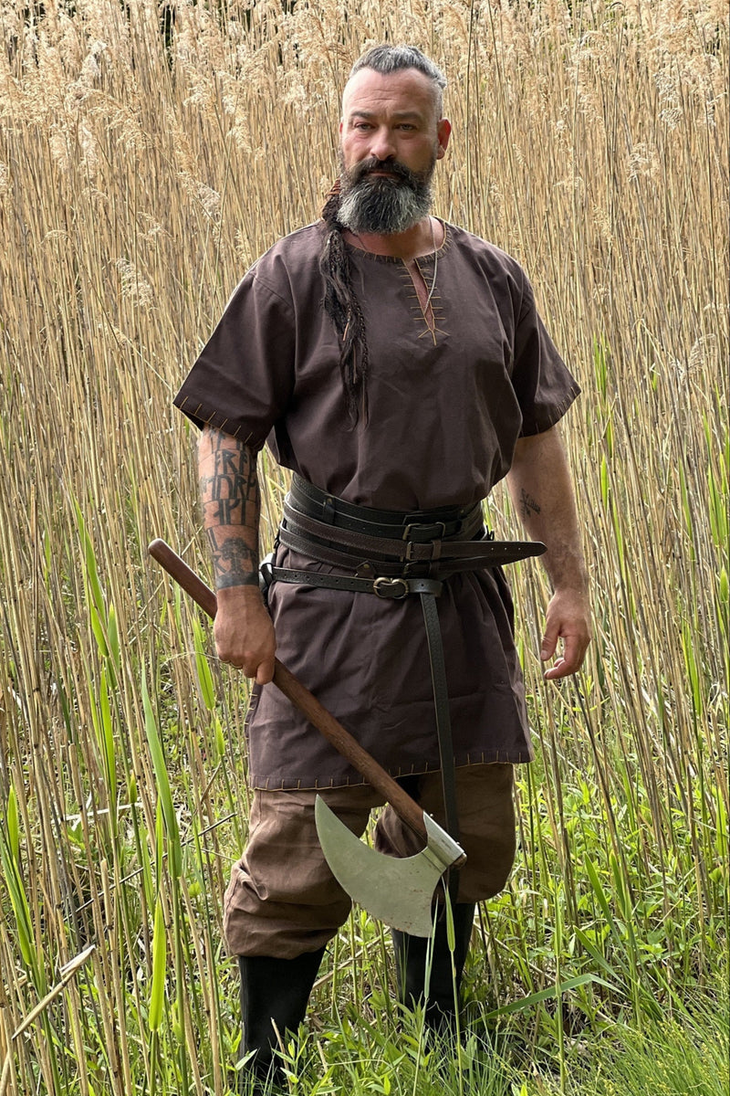 Corta Viking tunica Theobald, marrone 