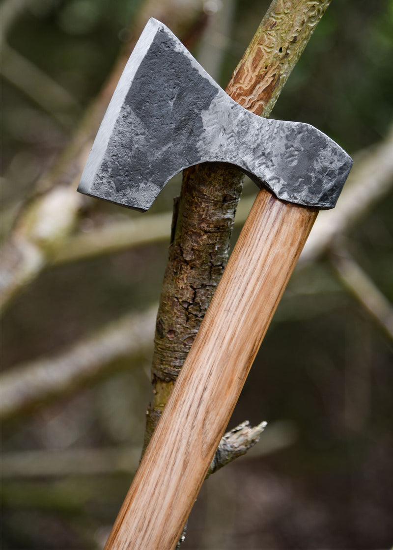 Hache viking, forgée à la main acier, type D, semi-tranchante 