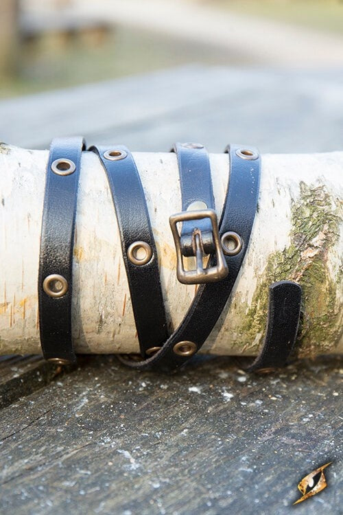 Bracelet avec œillets, cuir 