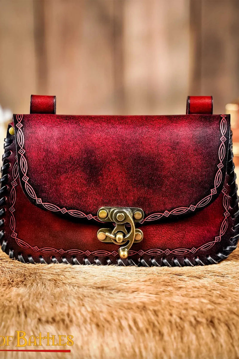 Cuero bolsa Sorcerer, rojo 