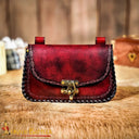 Pelle borsa Sorcerer, rosso 