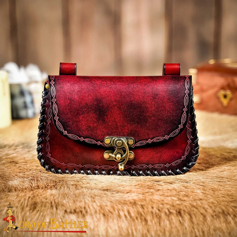 Pelle borsa Sorcerer, rosso 