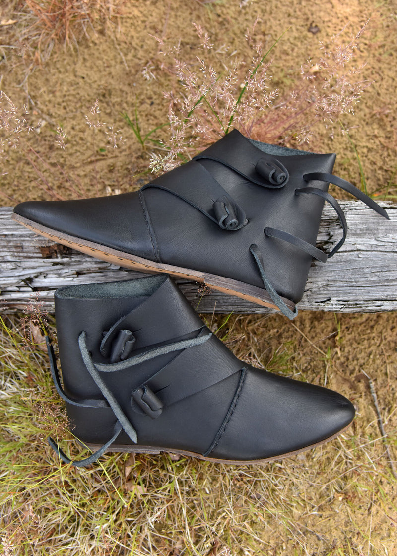 Viking schoenen Jorvik met nagels, zwart