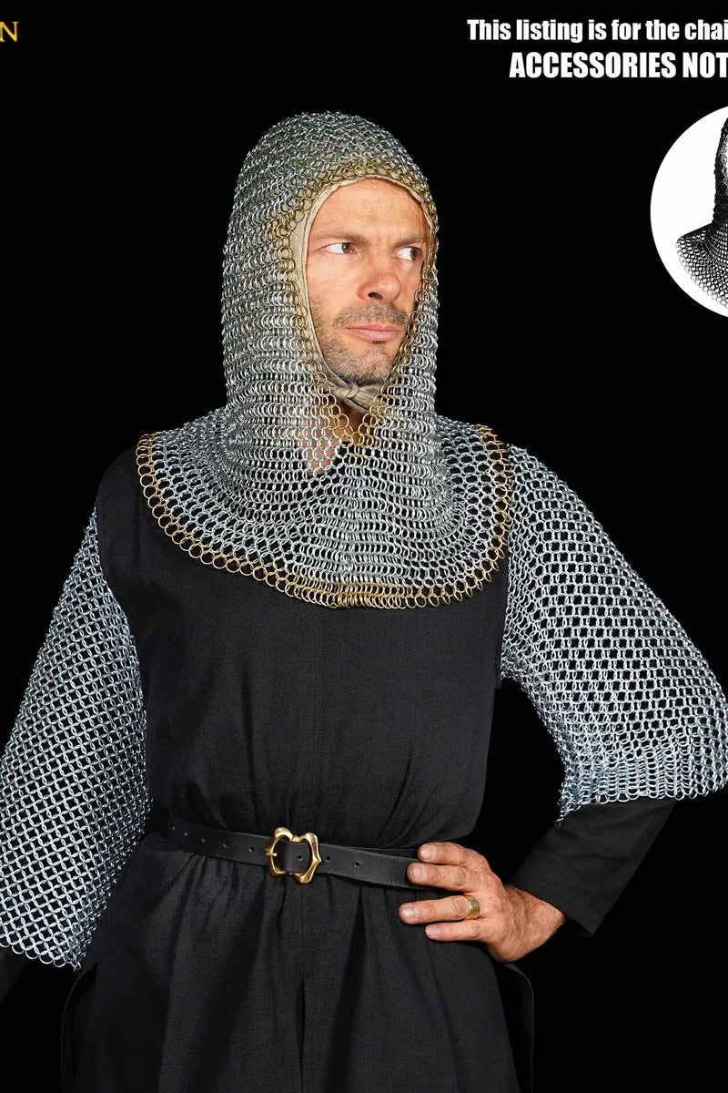 Verzinkte maliënkap, messing rand, ongeklonken ronde ringen