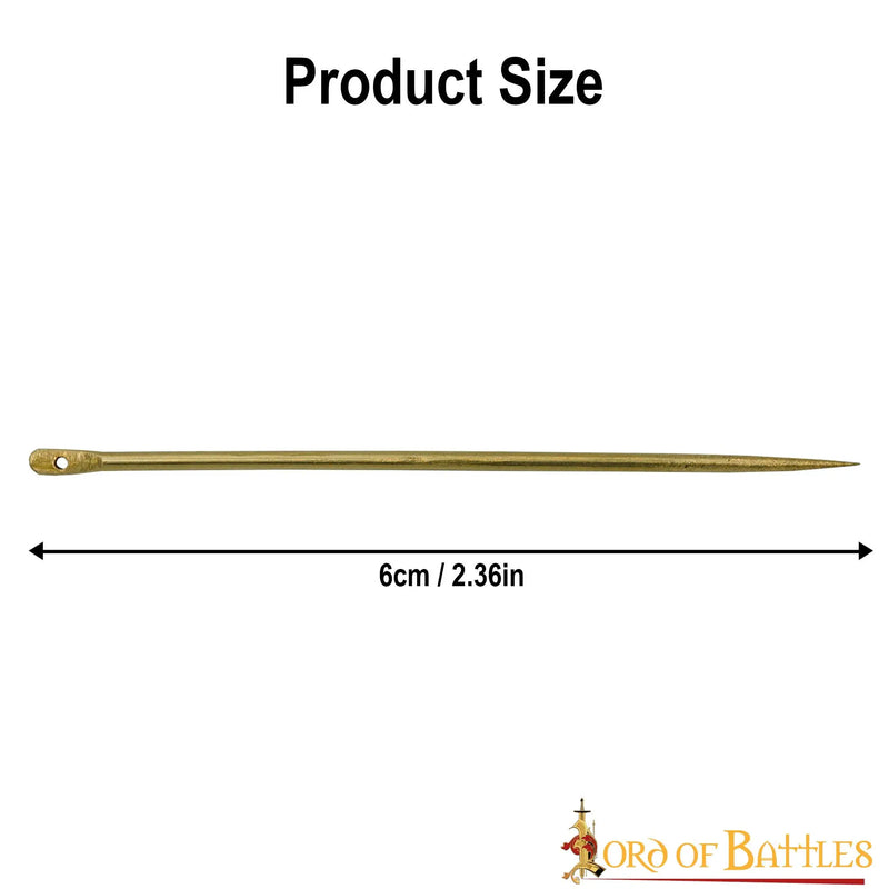 Messingen naalden, set van 6 stuks